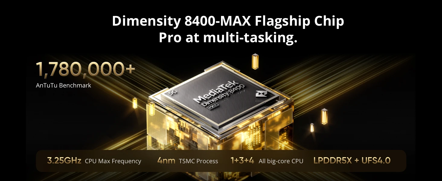 Realme Gt 7t 5g Smartphone New Mediatek 8400-Max, 7000 Mah Titan Battery, 120W Ultra-Fast Charging and 6.8-Inch 120Hz Display. Global Version