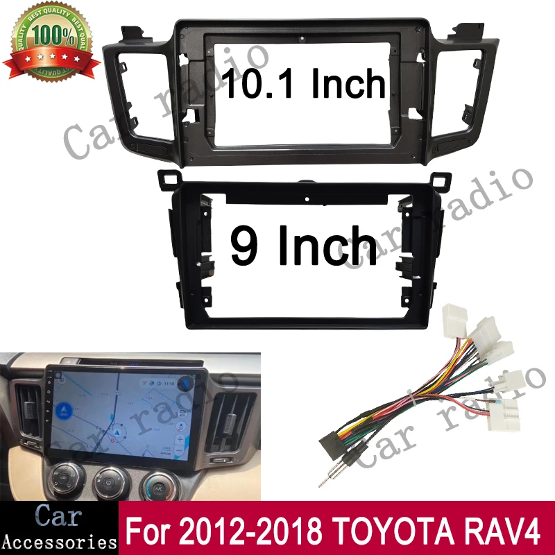 For 2012-2018 TOYOTA RAV4 9/10 Inch Car Radio Android Stereo Frame Player 2Din Head Unit Fascia Panel Dash Board Cover