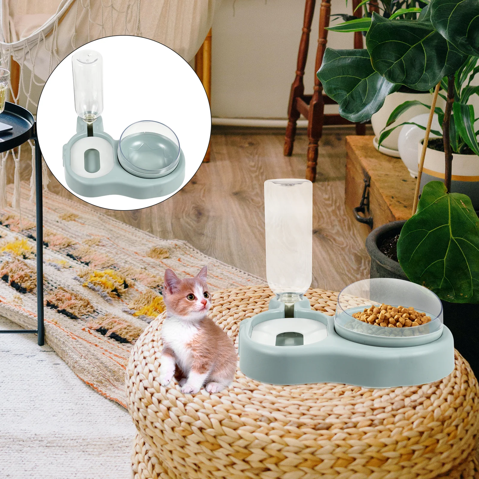 

1Pcs Cat Dog Feeding Bowl Automatic Water Dispenser Leakproof Food Container Stable Antiskid Pet Feeding Bowl Pet Supply