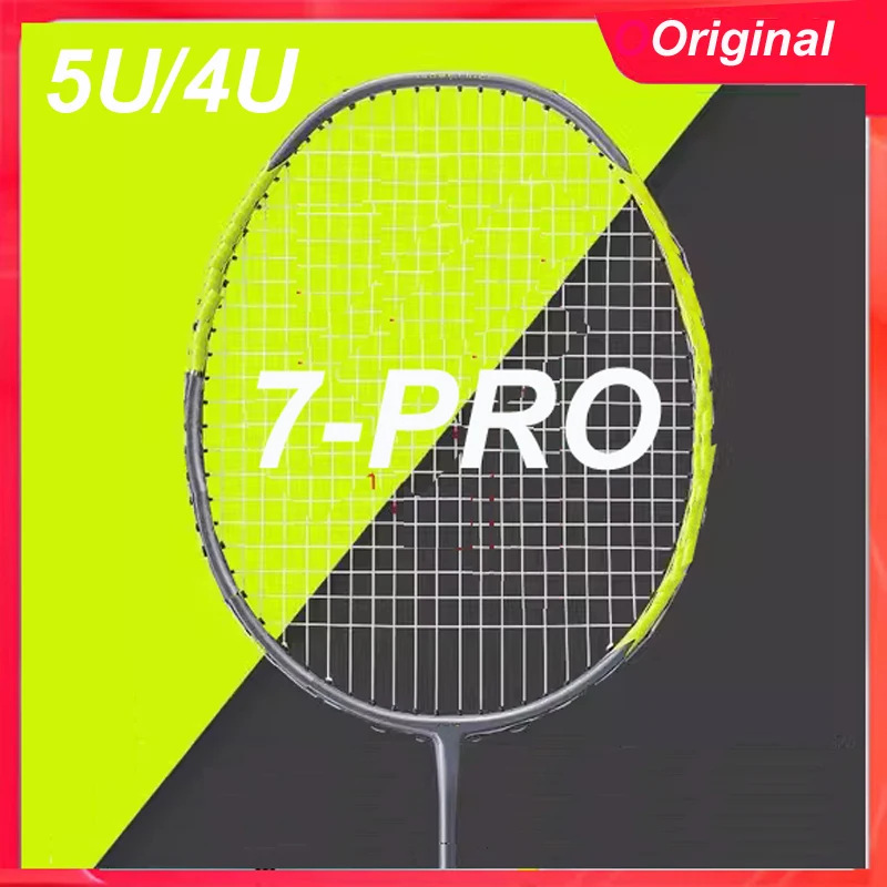 

5u Ultra light 7-pro FULL M50 carbon fiber Double internal foaming revert 99% hand feel no-logo Professional badminton racket