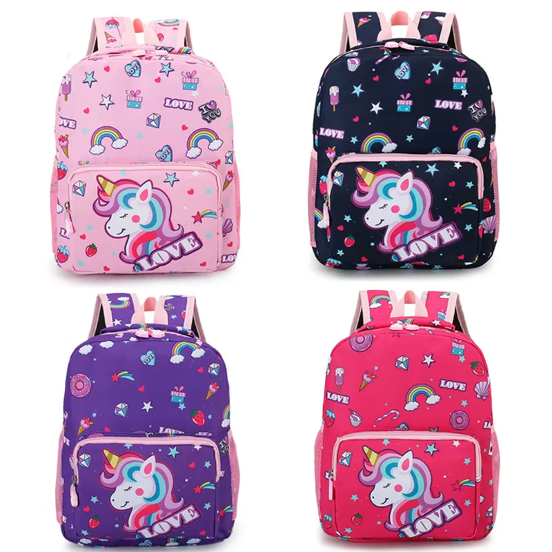 Unicórnio schoolbag crianças crianças mochila dupla ombro sacos de escola dos desenhos animados mochila à prova dwaterproof água moda mochilas