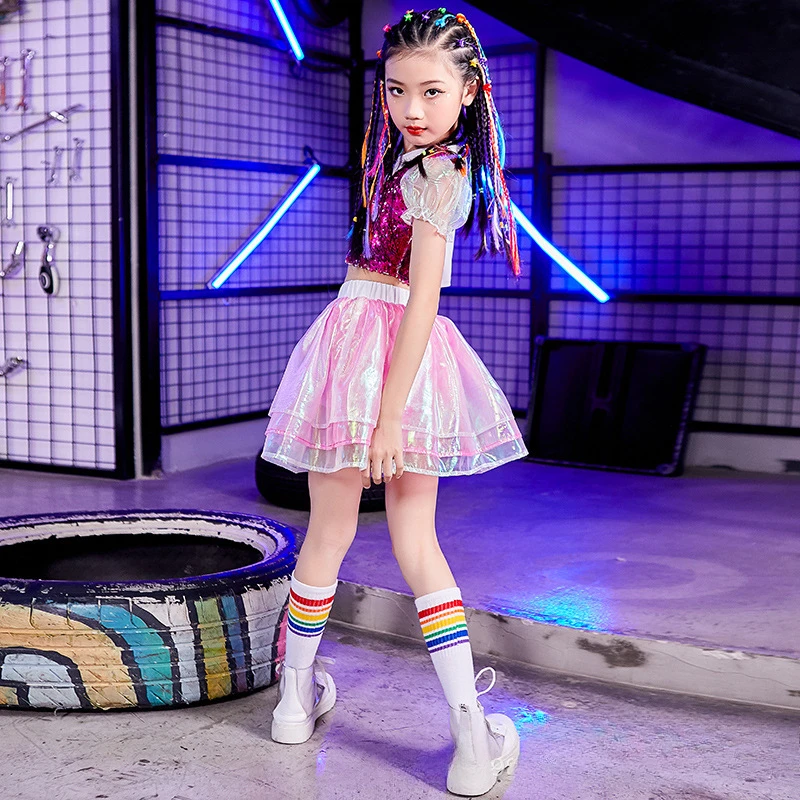 Ropa de tendencia de Jazz para niños, ropa de actuación de grupo para niños, ropa de baile callejero de Hip Hop, baile de desfile de moda