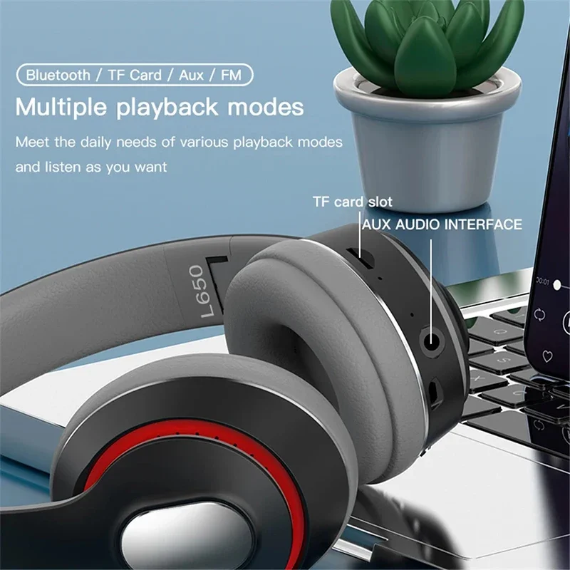 

Беспроводные наушники, большие наушники, бас, Bluetooth-гарнитура, телефоны, стерео шлем с микрофоном BT5.0, игра, музыка, подарок, поддержка TF