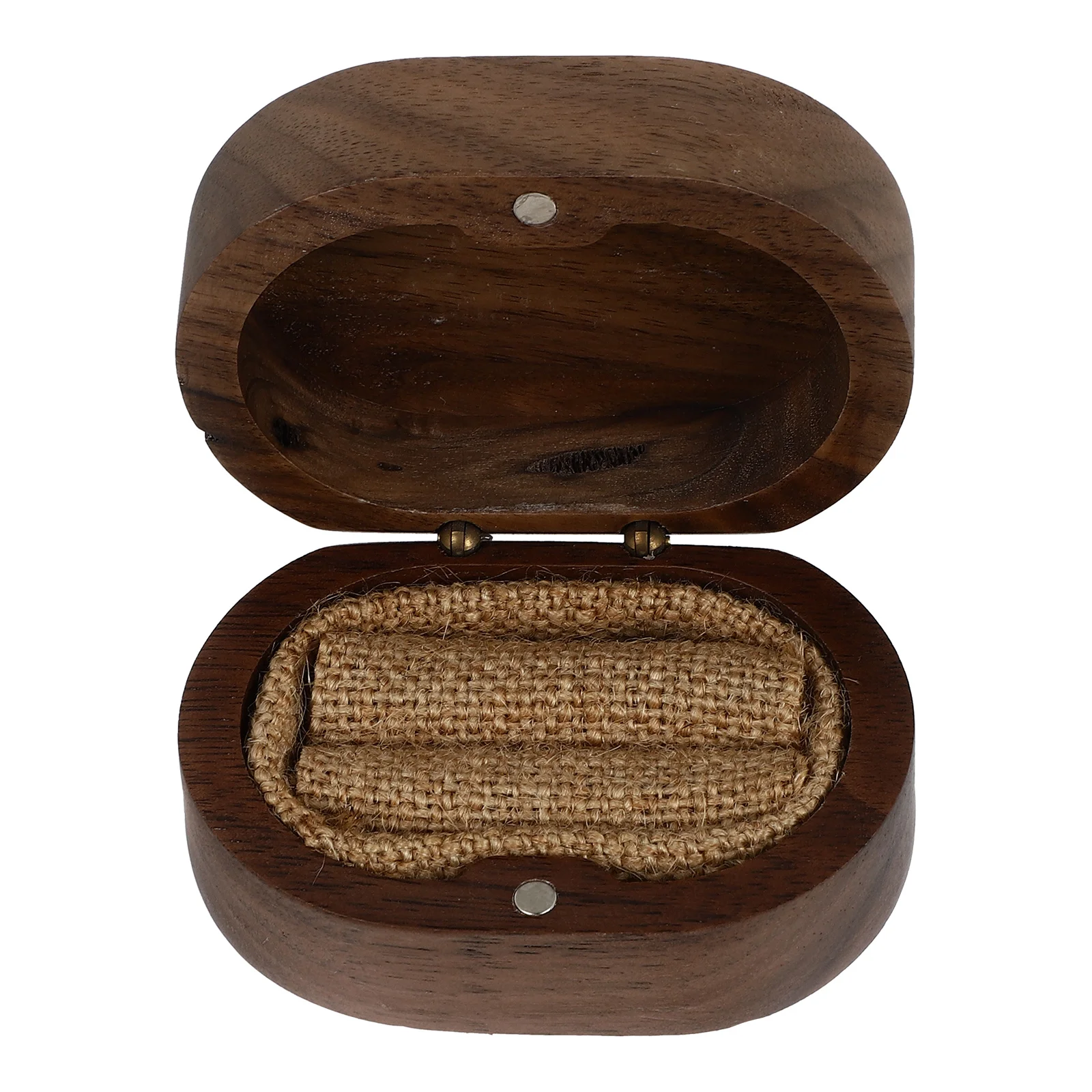 1 قطعة صندوق هدايا مجوهرات الجوز الأسود المغناطيسي إغلاق حلقة حقيبة للتخزين منظم متعدد الاستخدامات للخواتم والقلائد والأساور #2