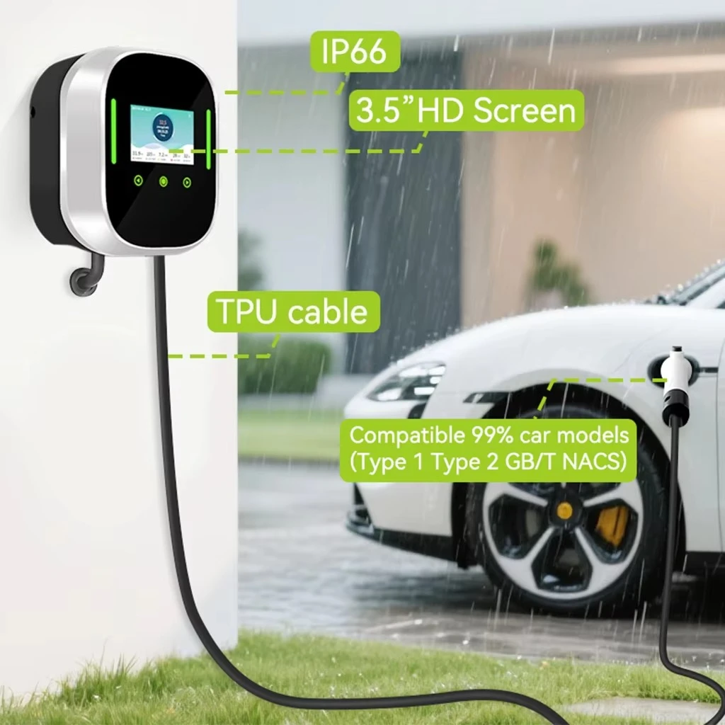 Smart EV Charger Wallbox 22kW 11kW 7kW AC Electric Home Charging Station 16A 32A Wifi APP Car Charger with Type 1 Type 2 GBT - view 2