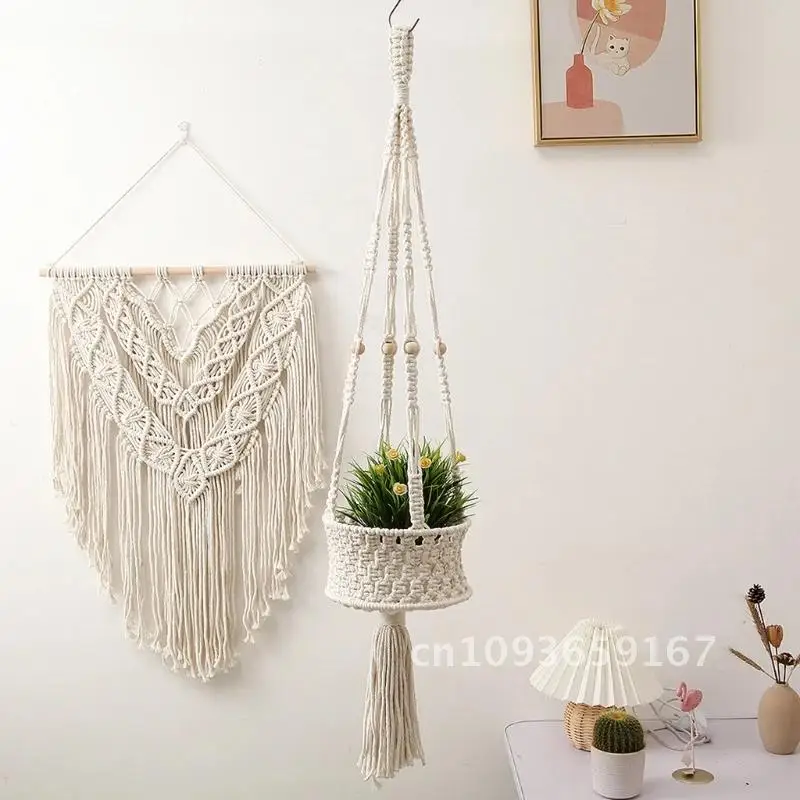 

Macrame Plant Hanger, Macrame Pot Holder Handmade Decoration Macrame Home Hanger Hanging Plant Wall Flower