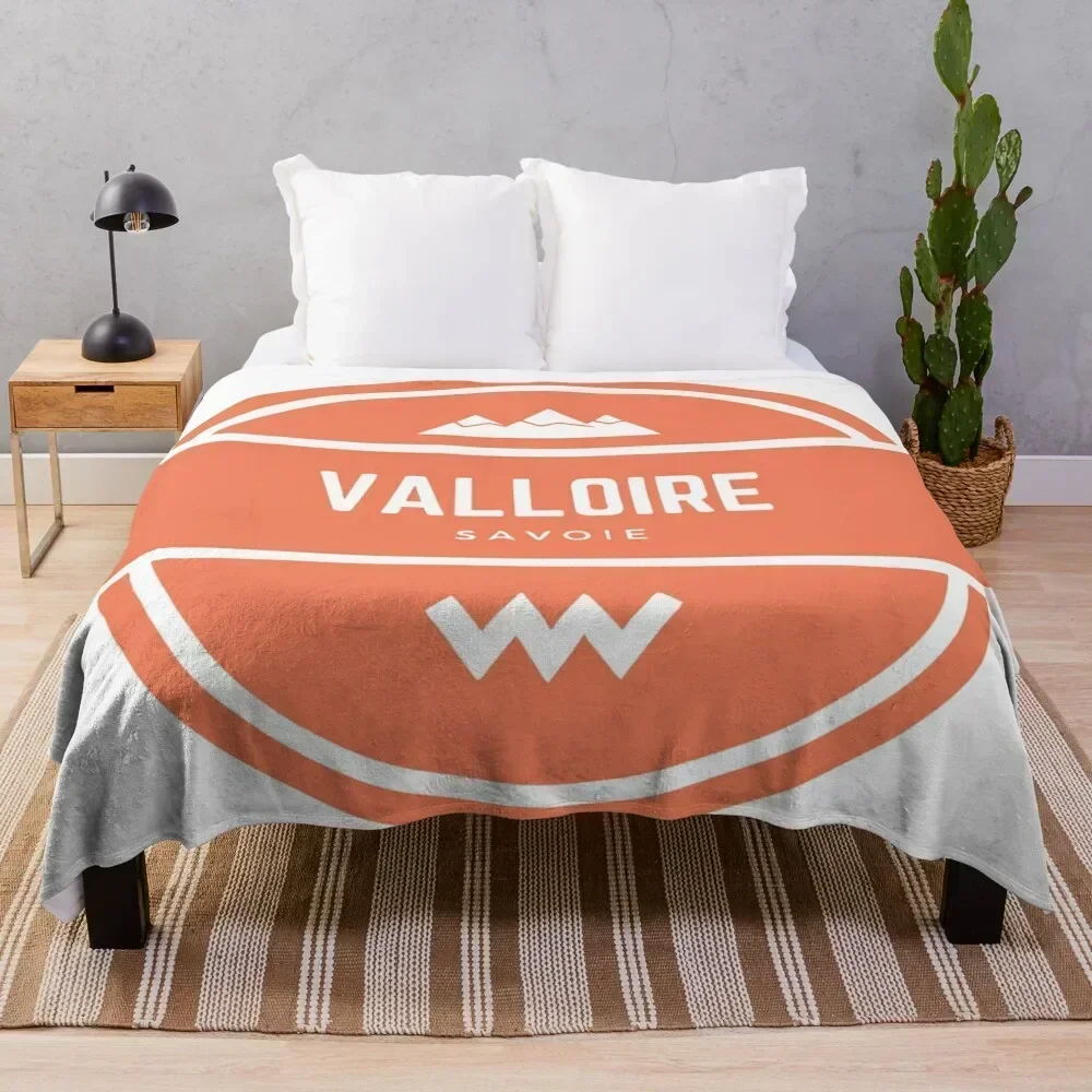 Valloire Resort in Haute Maurienne, Savoie, France, Europe - Mountain Hiking Snowboard Ski Resort Vintage Logo Throw Blanket