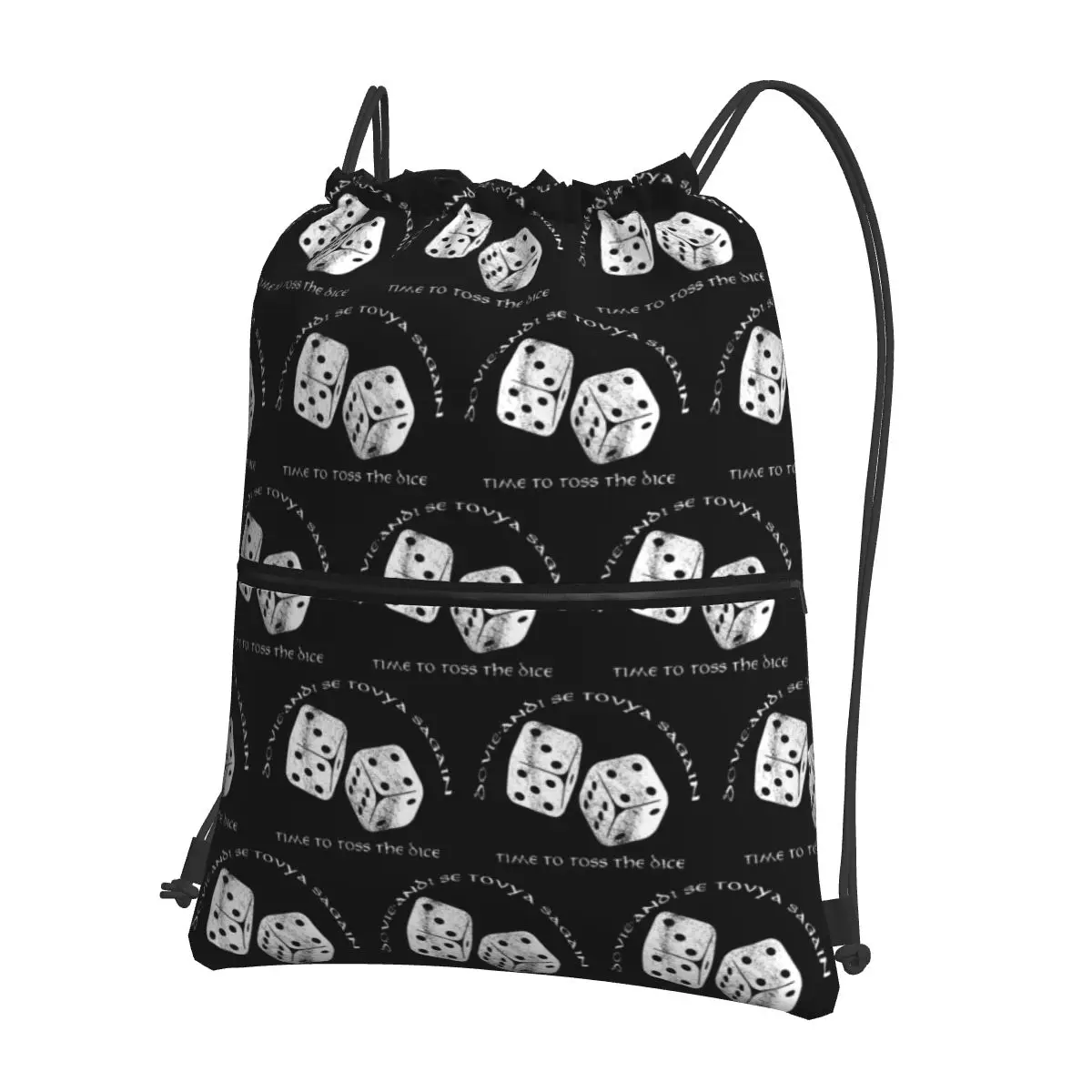 Time To Toss The Dice Wheel Of Time Backpacks Multi-function Drawstring Bundle Pocket Shoes Bag Book Bags for Travel Students