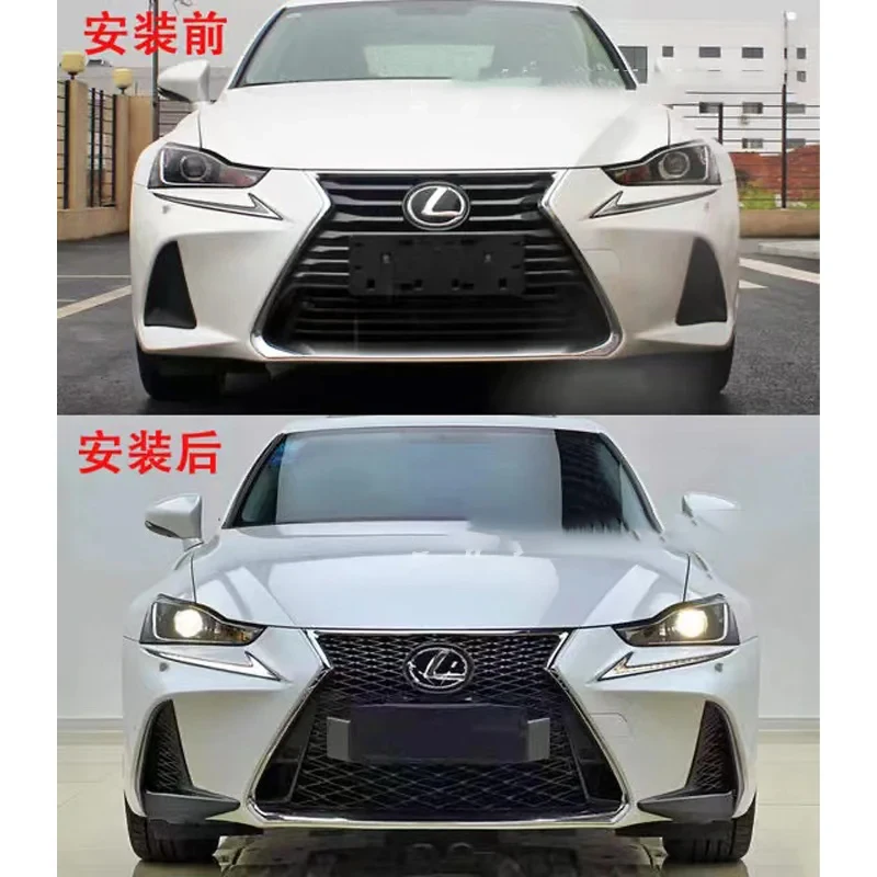 Gloss Black Honeycomb Radiator Grilles Front Bumpers For 2017 Lexus IS300/200/250 Body Kit Guard Car Accessories Upgrade