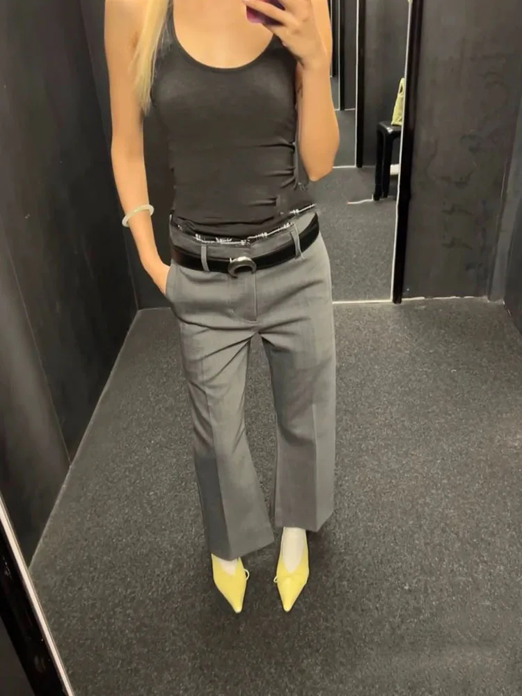 

Low-waist, waist-free fake two-piece patchwork suit pants that make you look slimmer and slightly slimmer. Casual pants