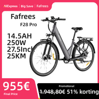 FAFREES F28 Pro 27.5'' Step-through City E-Bike 250W Motor 25km/h 36V14.5Ah Embedded Removable Battery, Mechanical disc Brakes