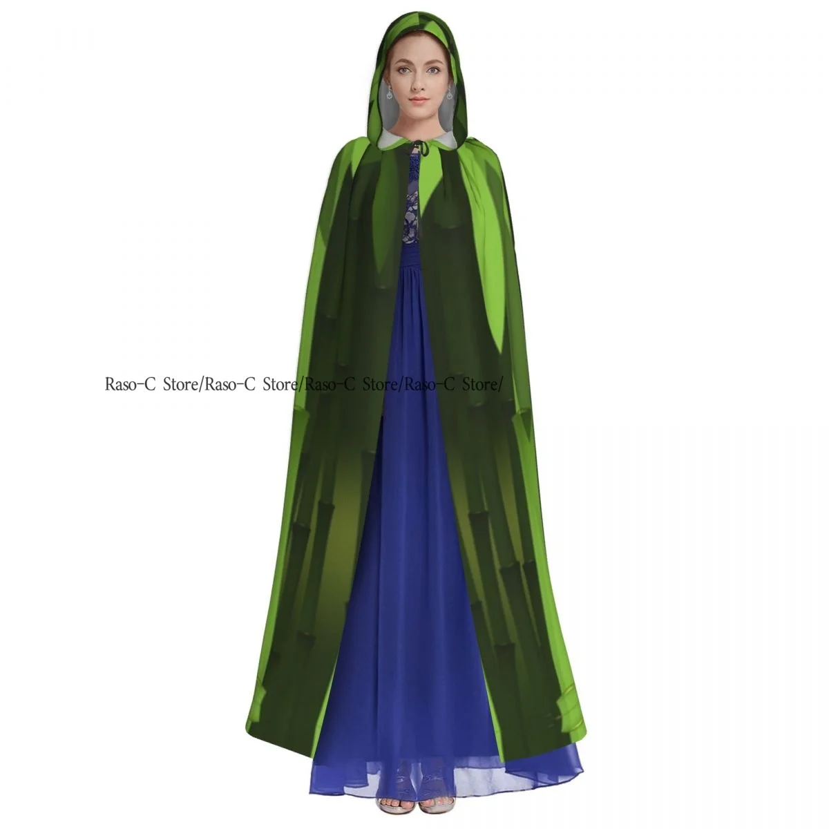 Adult Cloak Cape Hooded Funny Frog On Bamboo Medieval Costume Witch Wicca Vampire Elf Purim Carnival Party