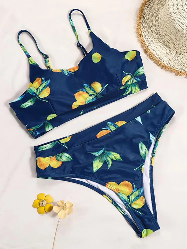 ZRTAK Sexy Swimwear Women Print Bikinis Bathing Suit High Waist Swimsuit Females Bikini Sets Thong Biquinis