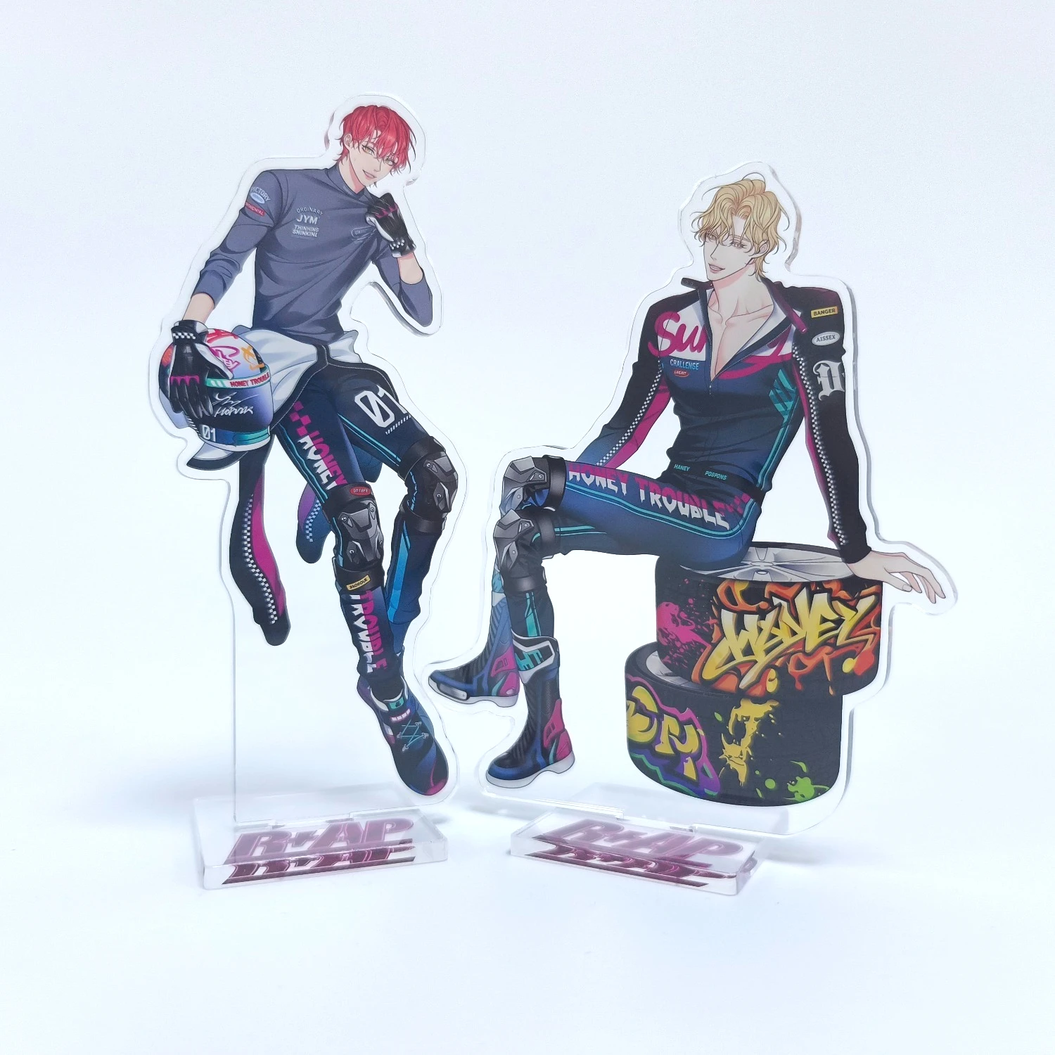 Honey Trouble Racing to Another Pink Racer & Partner Acrylic Stand BL Yaoi Manhwa Key Chain Anime Collectible Gift
