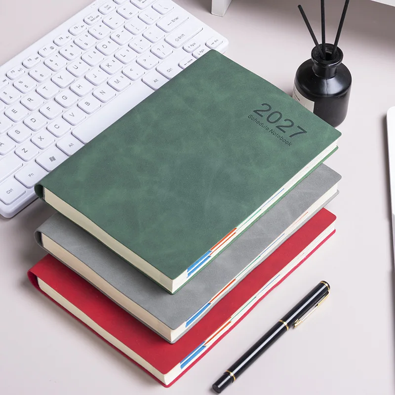 2027 Daily Planner Calendar Diary 320 Pages Composition 6pcs Notebooks with 365 Days Self-Discipline Checklist Weekend Combined