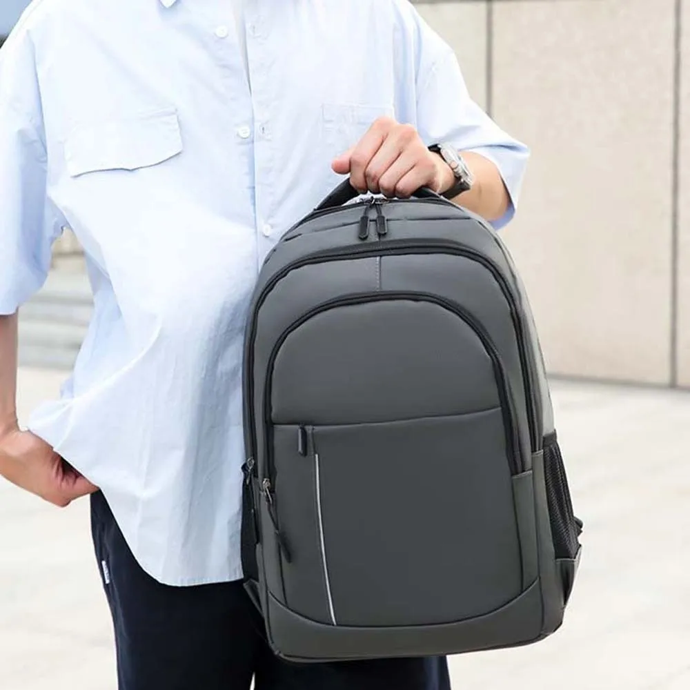 Lightweight Men's Business Backpack Scratch Prevention Minimalist Oxford Cloth Laptop Bag Solid Color Anti-splash Water