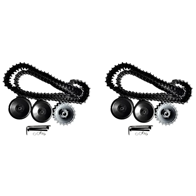 Conjunto de pista + roda de acionamento de pista/roda de pista + roda de rolamento tanque chassi de carro robô kit de modelo de energia de parede