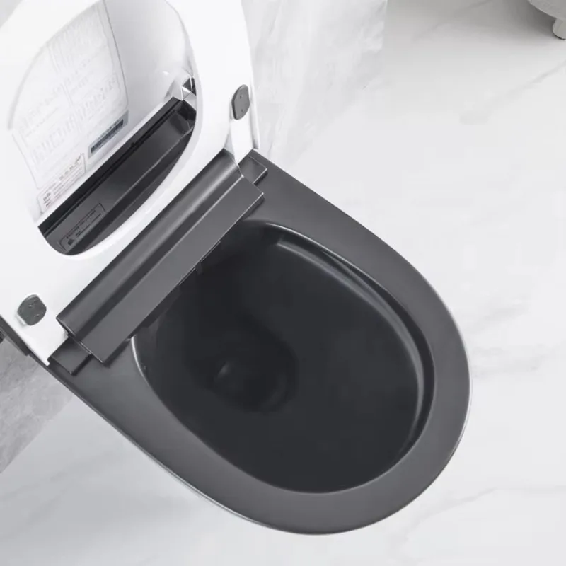 Inteligentna toaleta bidetowa europejskiego standardu, inteligentna czarna toaleta wisząca, inteligentna toaleta wisząca na ścianie, inteligentna toaleta WC, inteligentna toaleta.