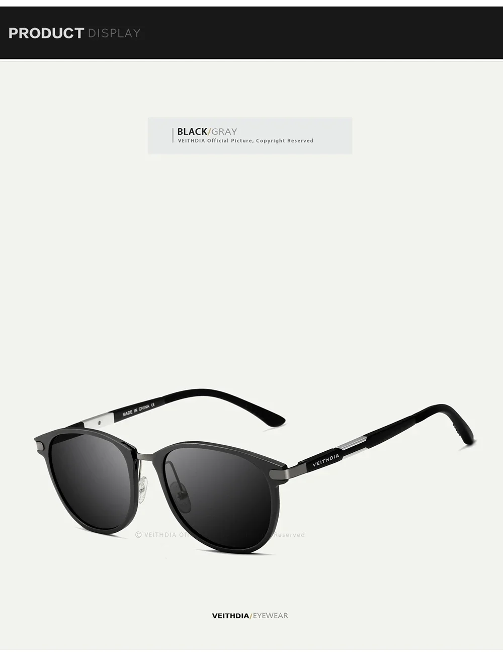 VEITHDIA Sonnenbrille Aluminium Magnesium Brillen Polarisierte Linse Vintage Brillen Männlich Fahren Sonnenbrille Für Männer/Frauen VT6680 – Detail 11
