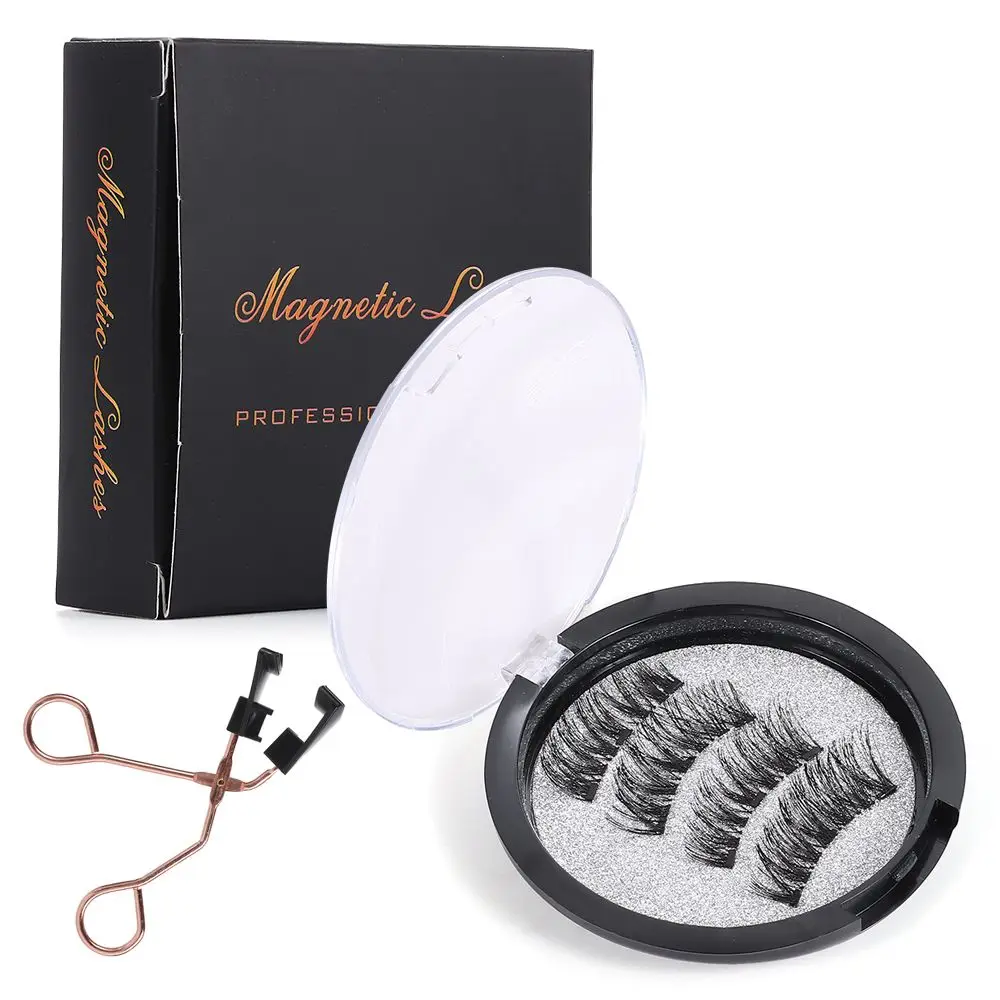 Reusable Magnetic Eyelashes No Glue without Eyeliner Fake Eyelashes with Applicator Dual Magnetic False Eyelashes Party Favors