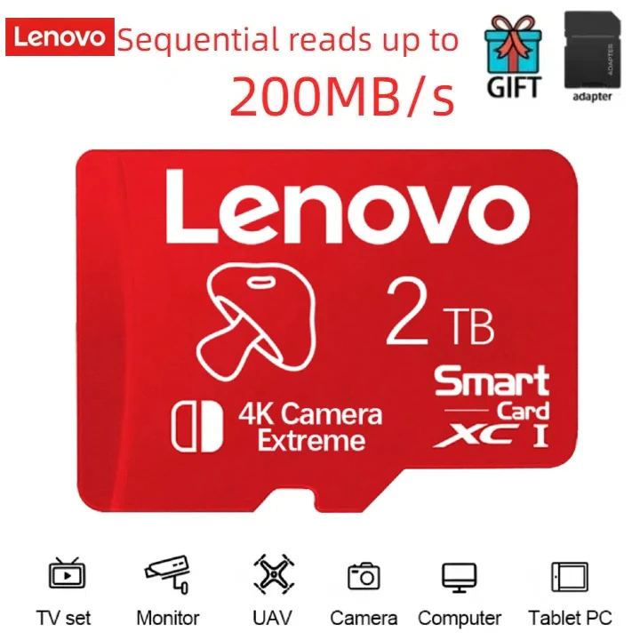 Lenovo 2TB classe 10 scheda di memoria Flash 32GB Micro Card 64GB TF Card 128GB 256GB all'ingrosso per Smartphone 4K HD registratore di guida