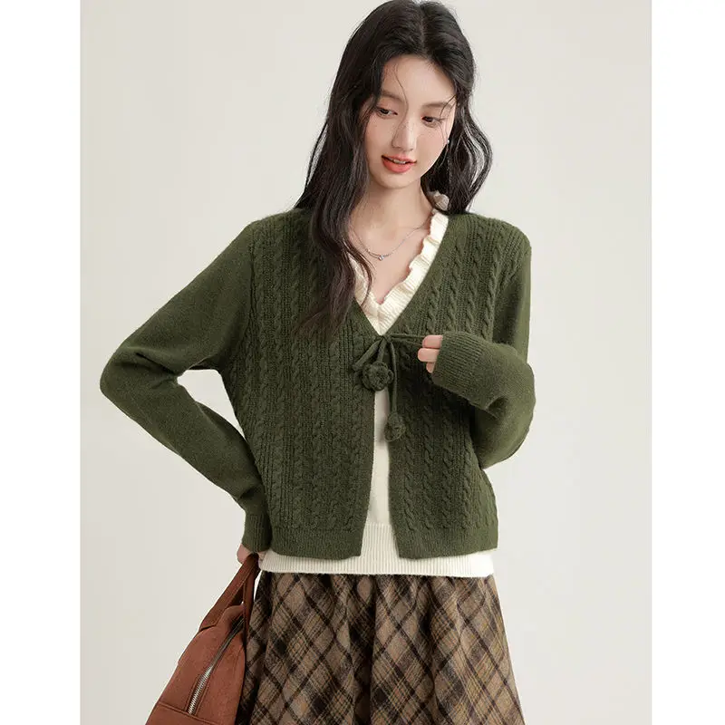 

Sweaters Jumpers Cardigans Womens Korean Style Lyocell Asymmetric Regular Art Western Stretchy Artistic Avant-garde Unique Sweet