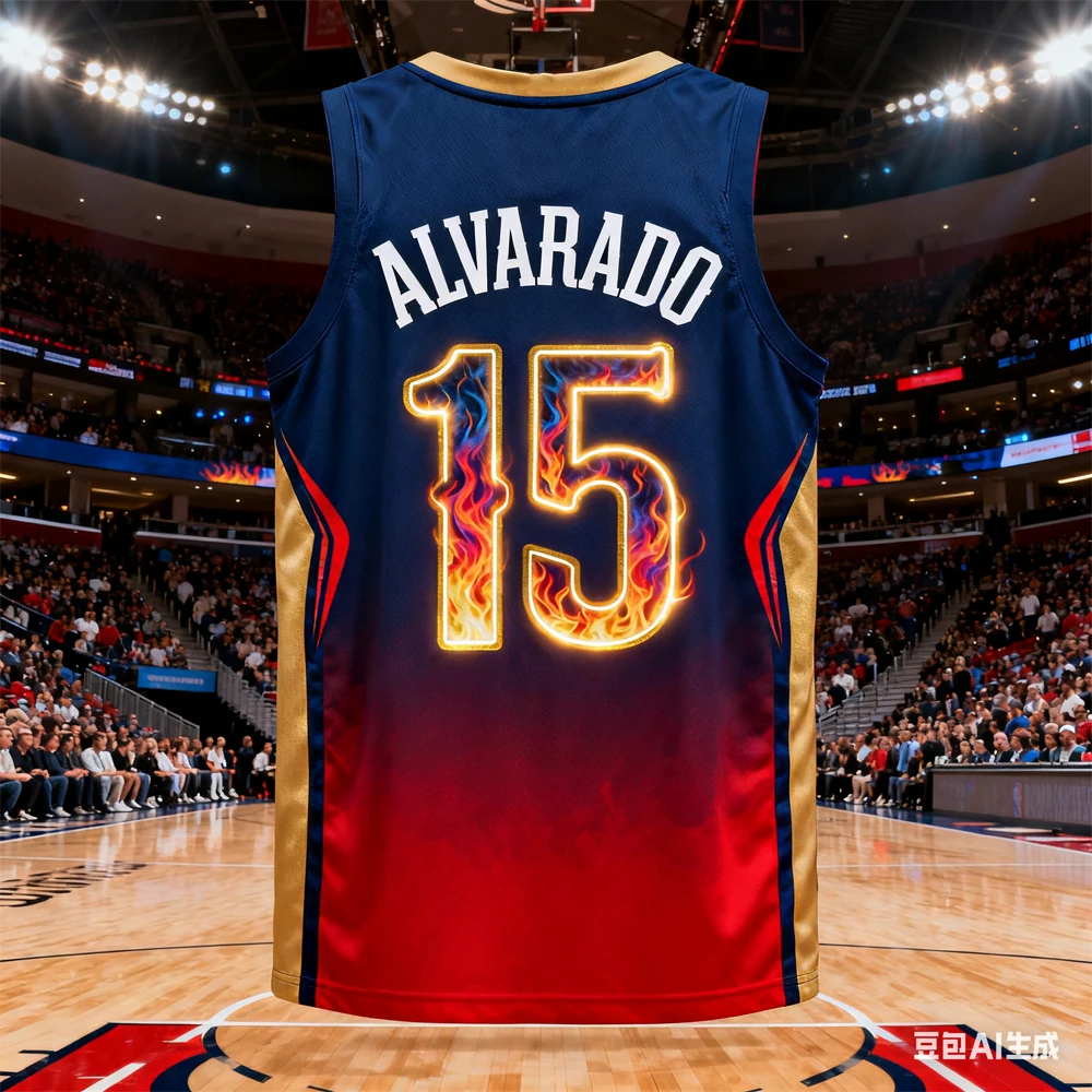 سترة كرة السلة للرجال من Jose Alvarado 3D AI Edition # 15 قمصان كرة السلة الأمريكية للشباب والأطفال للتدريب على التهوية كبيرة الحجم