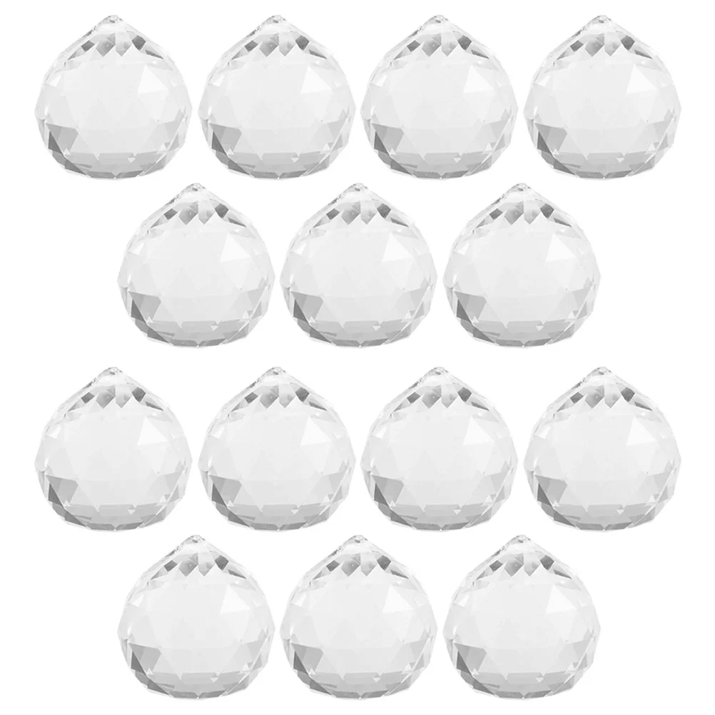 20 Pcs Crystal Lamp Beads Chandelier Prisms Hanging Crystals Ball Replacement White Pendant