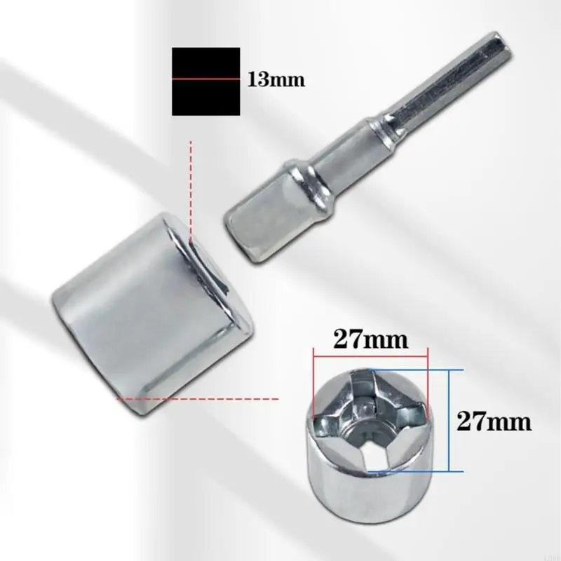 L9BE Trailer Leveling Scissor Jacks Socket Drill Adapter Work with 1/2Inch Hexagonal Shank Tool for 1/2Inch or 13mm Drive