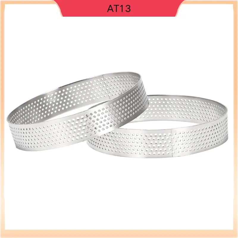 

AT13 Set Of 40 Stainless Steel Tart Rings With Perforations, Perfect For Fruit Pies And Quiches, 10Cm Circular Cake Mousse Mold