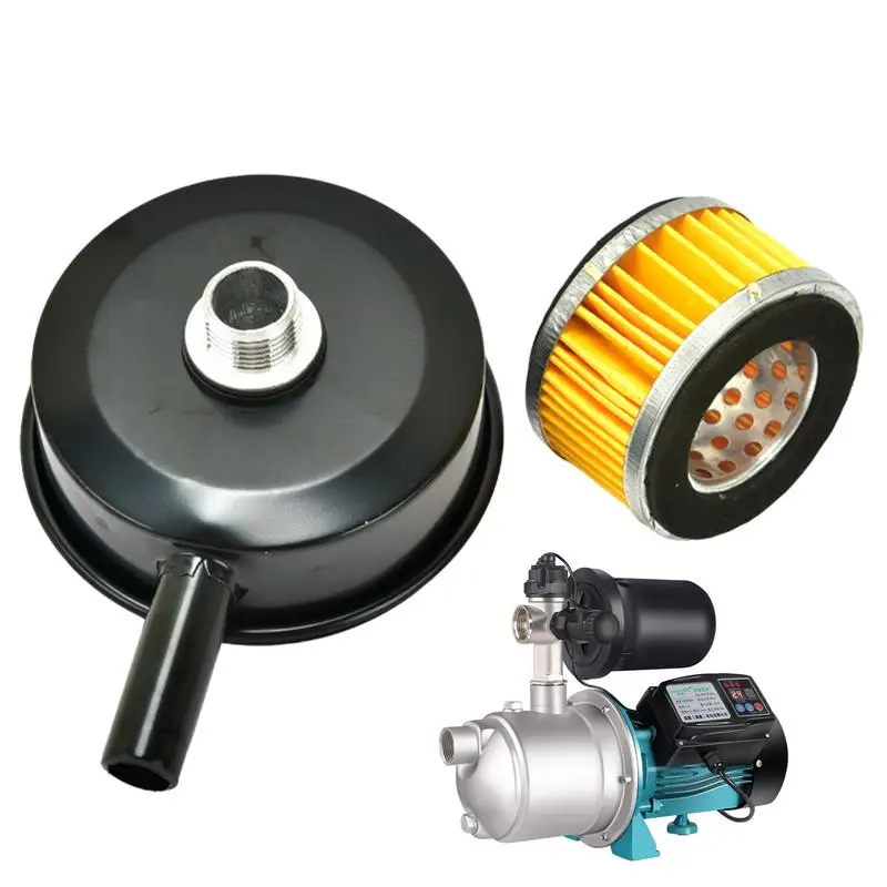 Silencer Filter Air Compressor Noise Muffler Replacement Parts Intake Filter Silencer Filter Metal Muffler Filter Effective