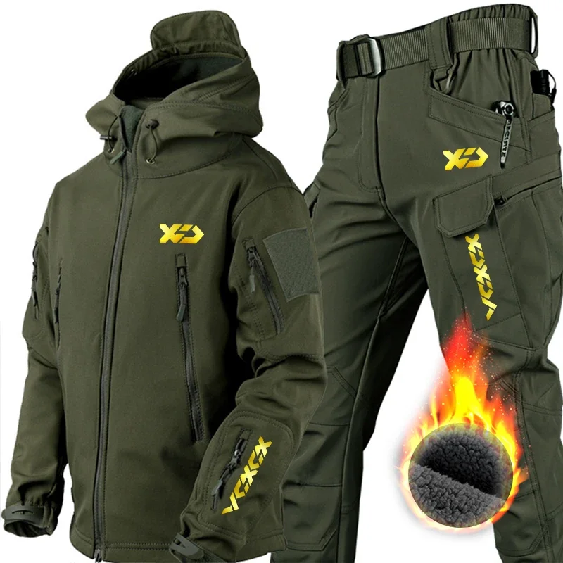 Trajes de pesca de alta calidad para hombre, chaquetas térmicas a prueba de viento para invierno y exteriores, ropa de pesca, pantalones tácticos impermeables, conjunto de escalada