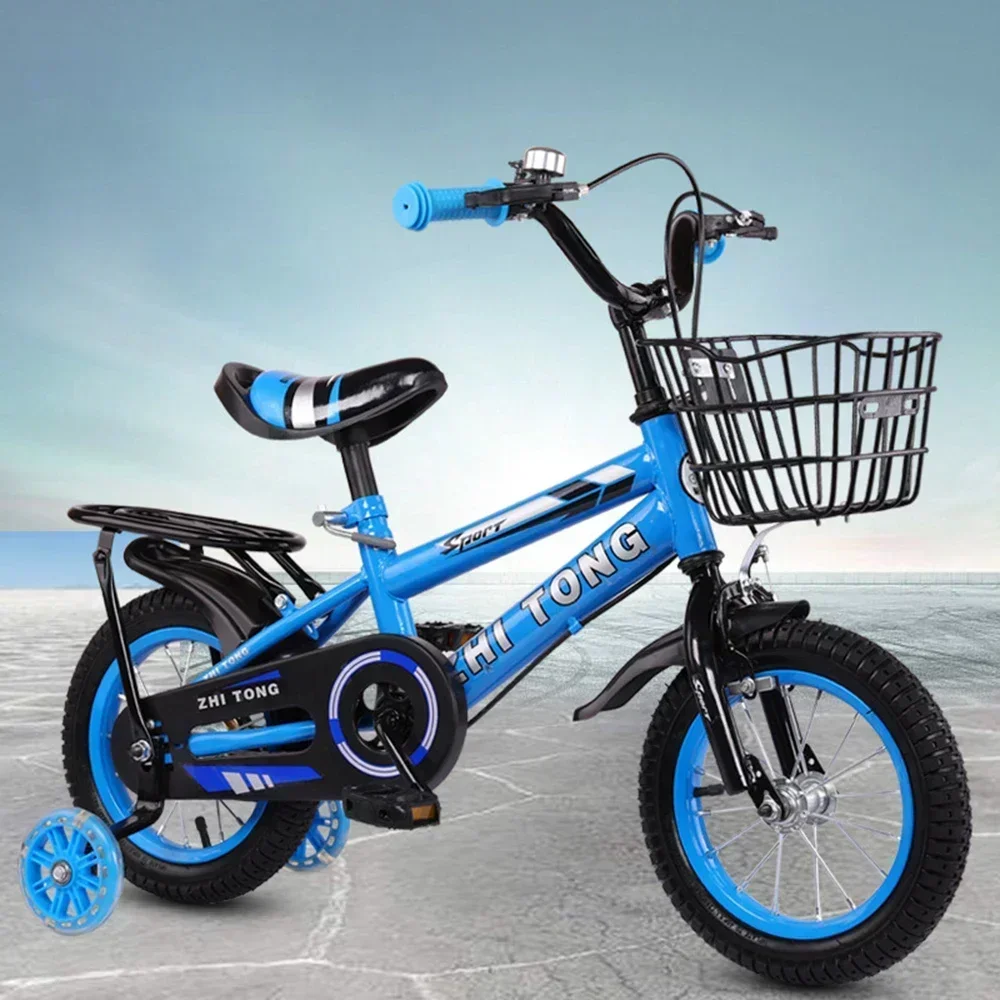 12/14/16 Inch Children Bike Boys Girls Toddler Bicycle Adjustable Height Kid Bicycle with Detachable Basket for 2-7 Years Old