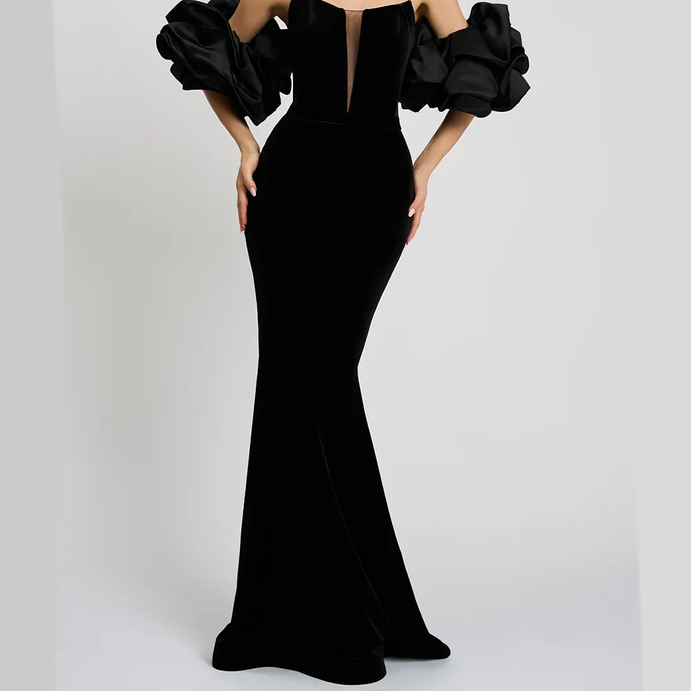 فساتين سهرة رسمية كلاسيكية بدون حمالات من الدانتيل بدون أكمام حورية البحر فساتين حفلات أعياد الميلاد حسب الطلب