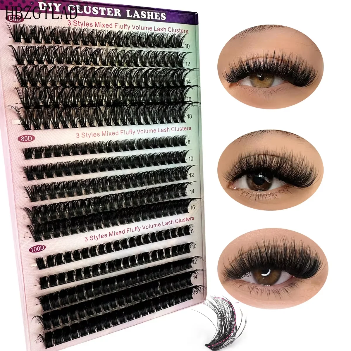 Neue 5D Flauschige Cluster Wimpern 60D/80D/100D Dicke Wimpern Cluster D Curl Einzelne Wimpern DIY Natürliche wimpern Extensions Wimpern