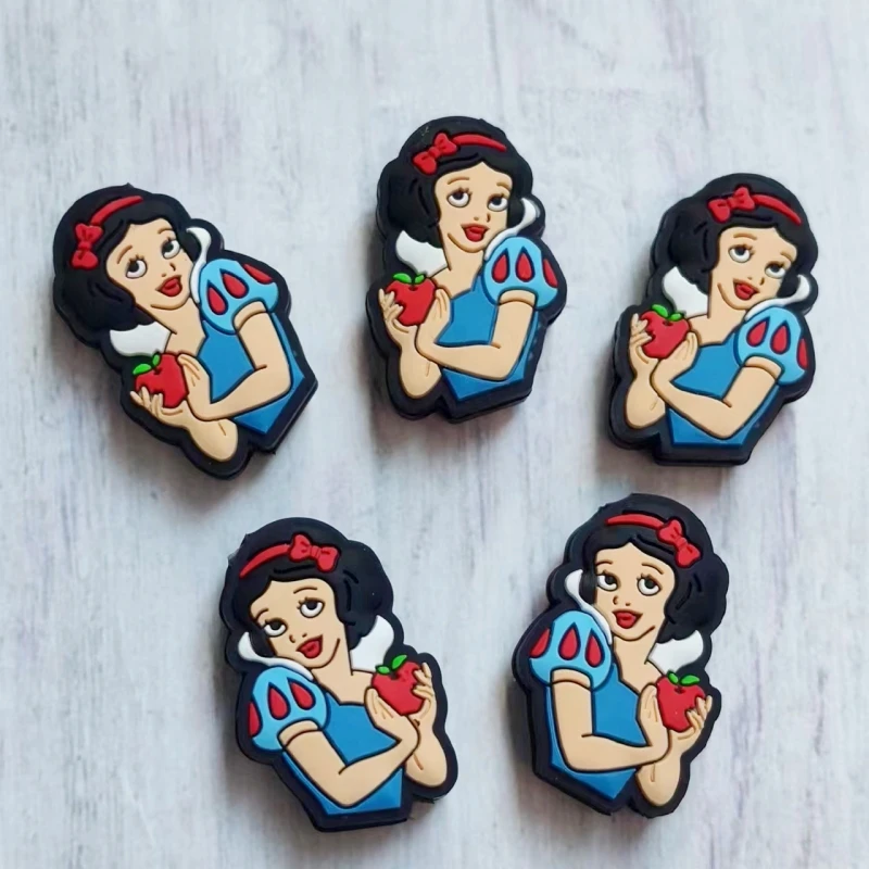 10 stücke Disney Prinzessin Silikon Perlen bpa frei Silikon Baby DIY Schnuller Kette Clips Perlen Stift Neugeborenen Spielzeug Schmuck Zubehör