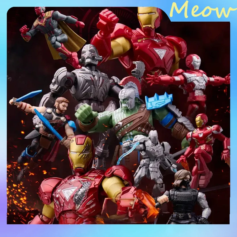 

Blokees Marvel Figure Blind Box The Infinity Saga Action Figure Iron Man Toys Mk6 Mk5 Thor Hulk Assembly Model Kit