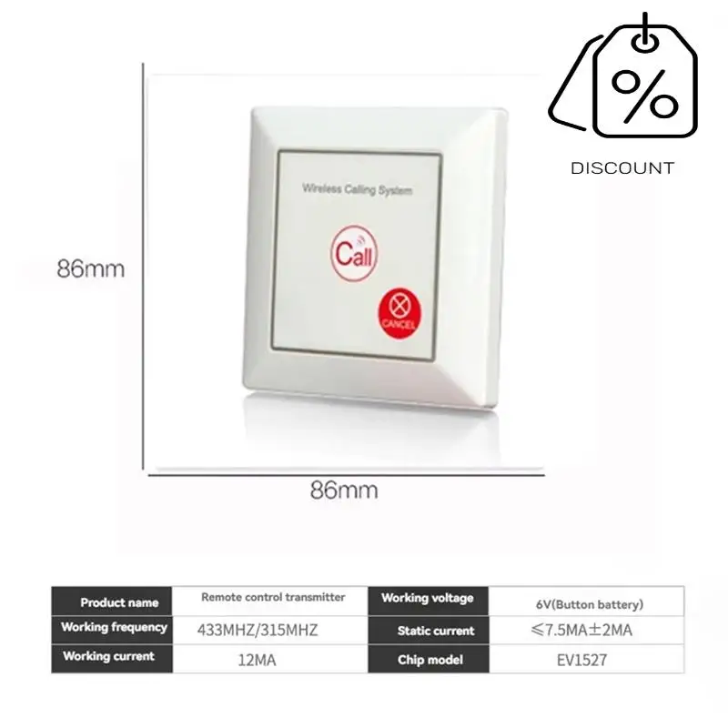 ABMF-Пейджер для сиделки, сигнализация, кнопка SOS, беспроводная сирена для вызова, сигнализация для пожилых людей, пожилых людей, дома с ограниченными возможностями, ванная комната