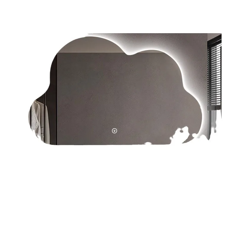 Miroir de maquillage écran tactile mural LED de forme spéciale avec fonction de désembuage de miroir LED lumineuse