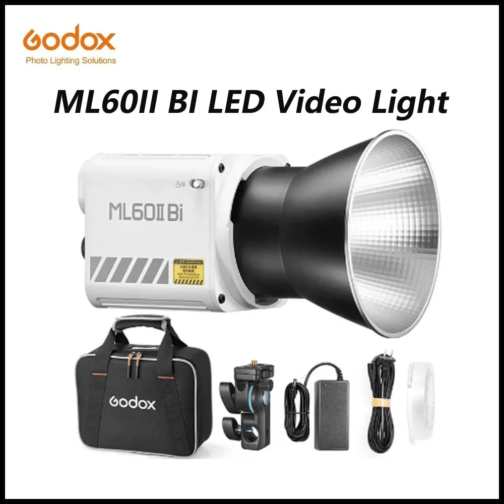 

Godox ML60II BI 2800K -6500K LED Video Light Silent Mode Portable Brightness Adjustment Support Li-ion Outdoor LED Upgraded Lamp