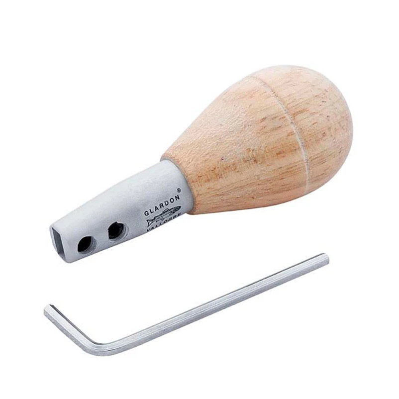 Glardon Vallorbe Adjustable Graver Handle Swiss Made Wooden Pear Shape Handle with Aluminum Ferrule & Hex Wrench