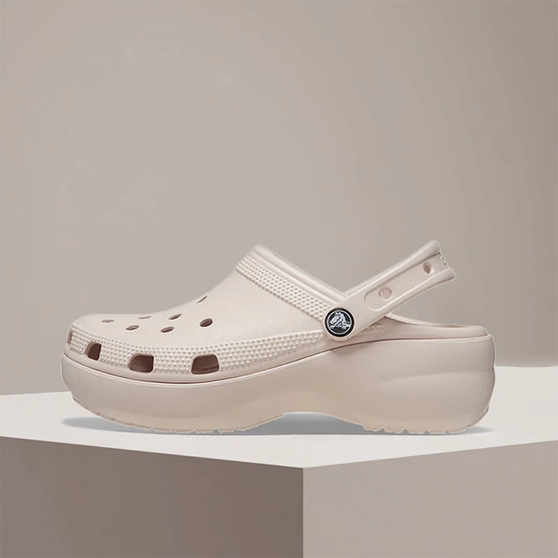 Crocs Classic Platform Clog Quartz Pink Summery Girly Versatile Comfortable Durable 4.1cm Heel Women Slip-On Shoe 206750-6UR