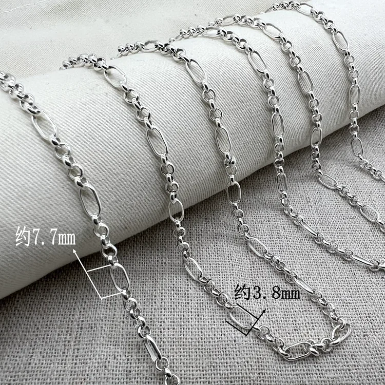 real s925 solid Sterling Silver cross shape Chain Necklace for Link Necklace Chains Sterling Silver Jewelry Gift Making