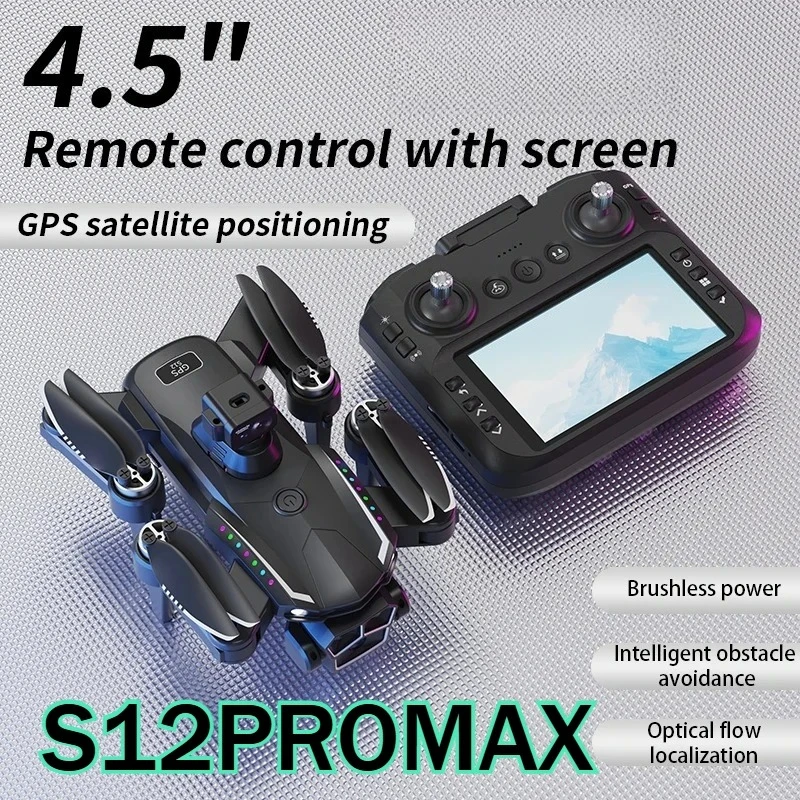 

S12PROMAX 4.5-inch display drone S12PROMAX 7.4V high-power battery avoids obstacles, loses contact, returns home