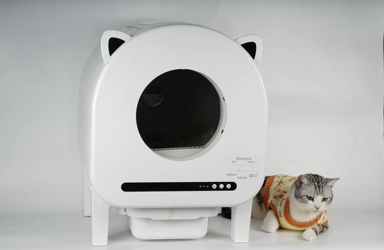 

Electric Cat Litter Box Automatic Timed Cat Toilet App Control Self Cleaning Cat Litter Box