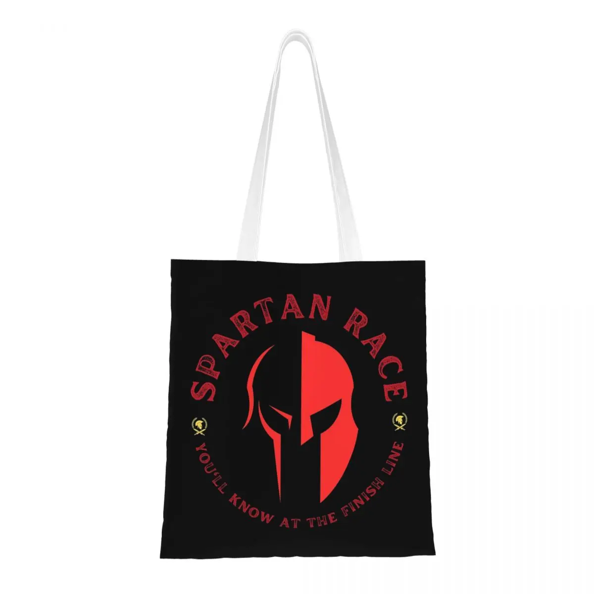 Spartan Race Sparta Spirit  Shopping Bags Ladies Canvas The Tote Bag Reusable Women Shoulder Tote Travel Handbag