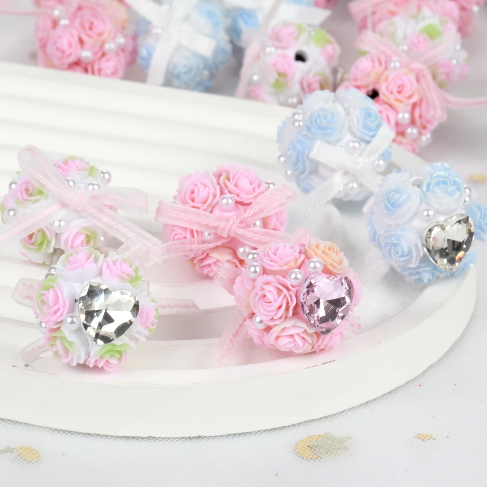20mm 1/3/5pcs Rose Flower Ball Bow Love Polymer Clay Acrylic Beads For Jewelry Making DIY Necklace Bracelets Earring Accessories