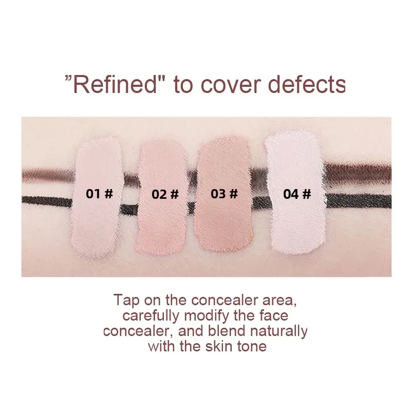 คอนซีลเลอร์ปกปิดเต็มรูปแบบกันน้ํา 4 สีสําหรับรอยสักรอยแผลเป็นสิว Dark Circles Natural Finish Foundation สําหรับทุกสีผิว