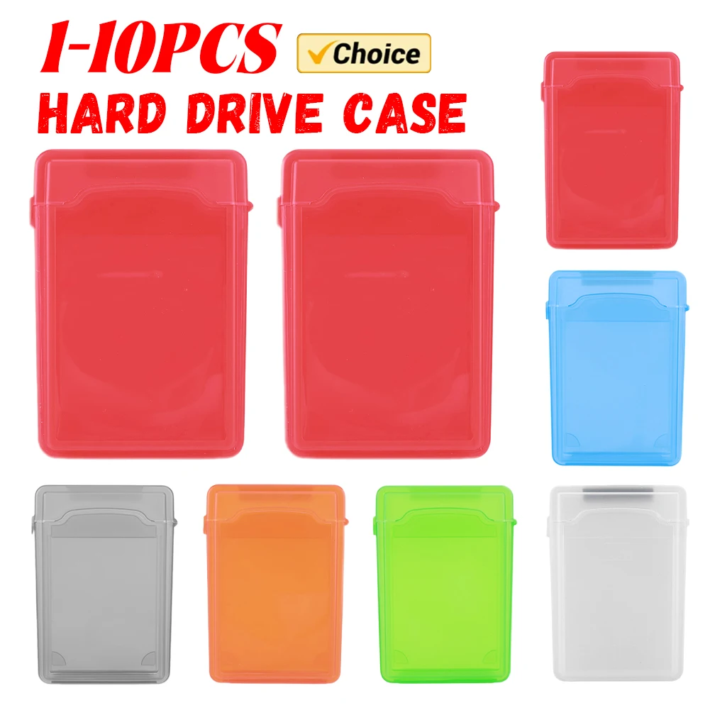 3.5 Inch IDE SATA HDD Caddy Case Dustproof Plastic Portable Hard Disk Protection Case Shockproof HDD Hard Drive Case Multi Color