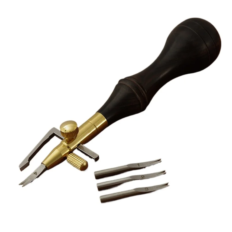 For Adjustable Multi-functional Cutter Head, Scriber, Edge Trimmer, Handmade DIY Leather Cutting and Burying 4845